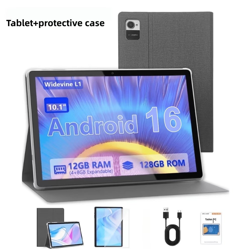 Планшет CRELANDER W30 10,1″, 4 / 128 ГБ, Android 16, с чехлом