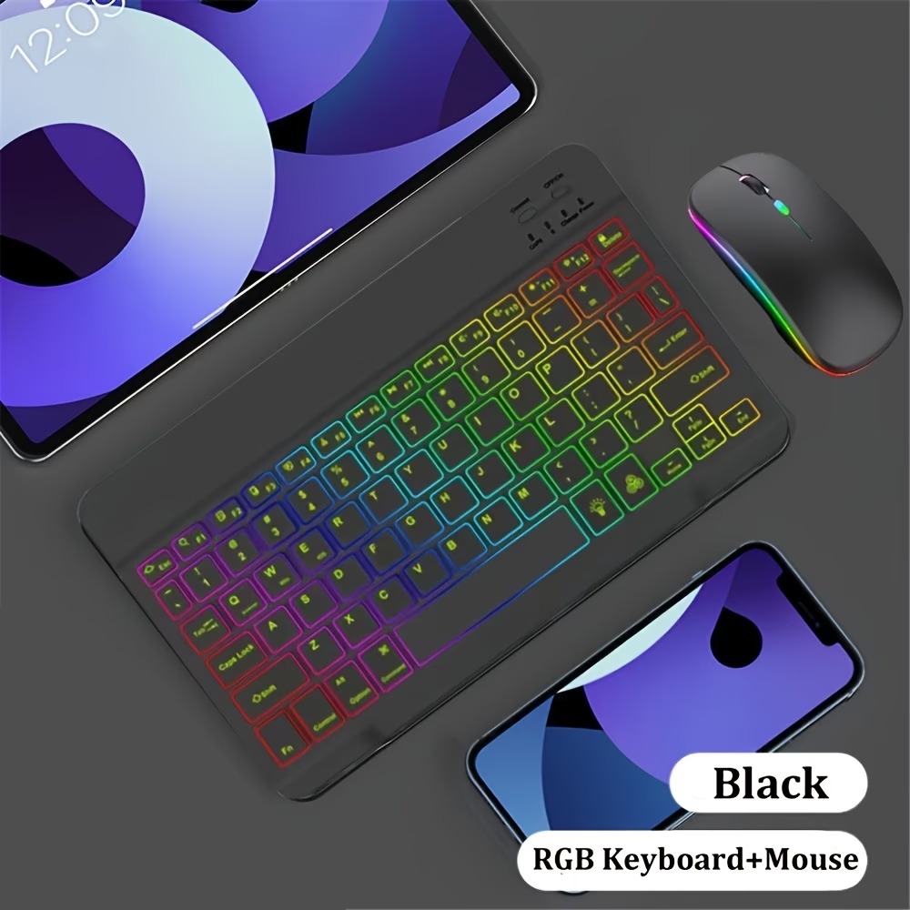 Wireless backlit keyboard and mouse set, English layout, black