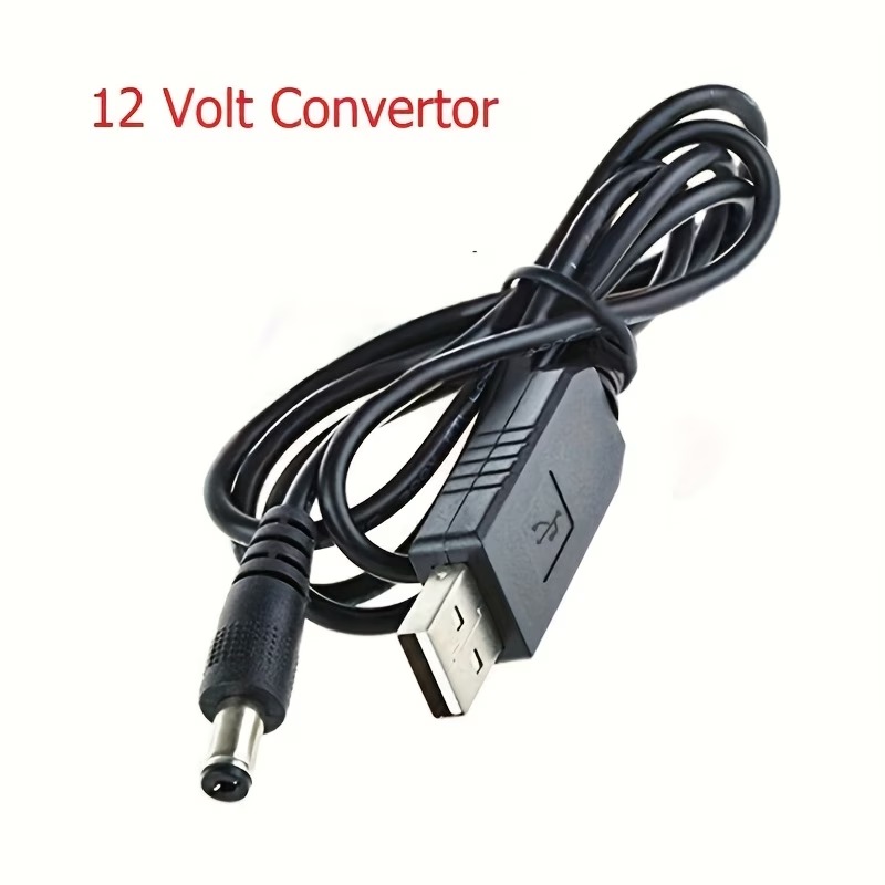 USB 5 V to DC 12 V step-up power cable, 5.5 × 2.1 mm plug