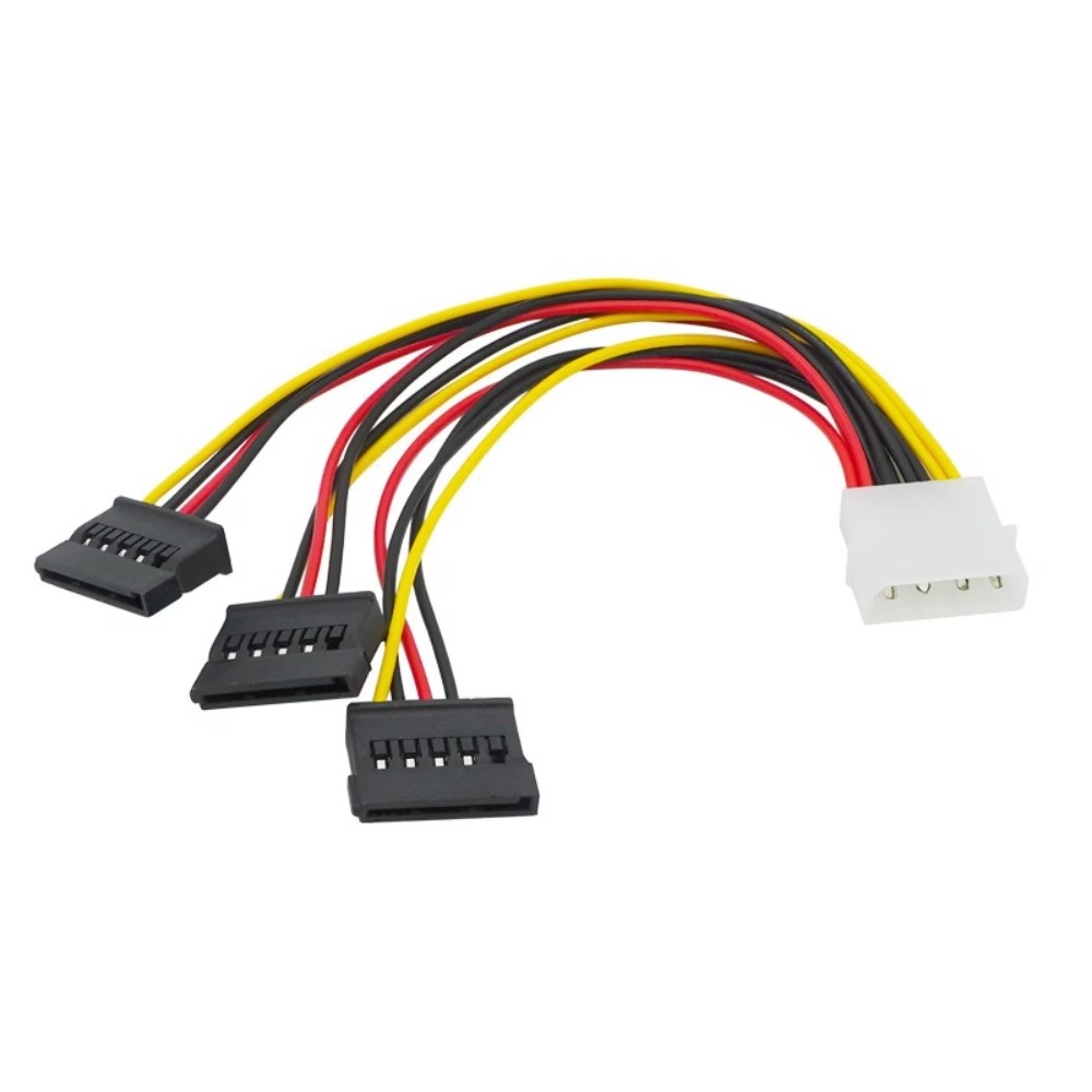 Кабель питания Molex 4 pin — 3 × SATA, 20 см