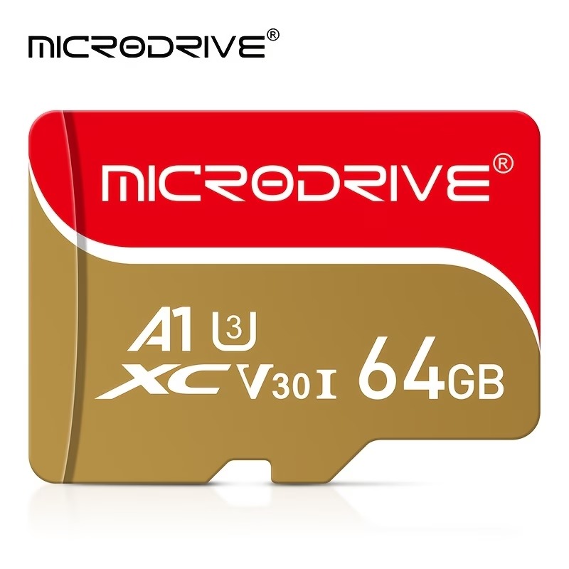 Карта пам’яті MICRODRIVE SDXC 64 ГБ, золотисто-червона