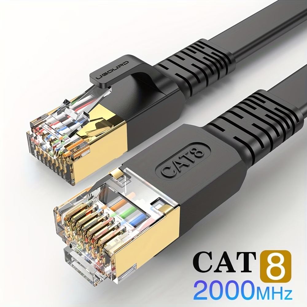 Патч-корд UGOURD Cat8 RJ45, плоский, 2 м