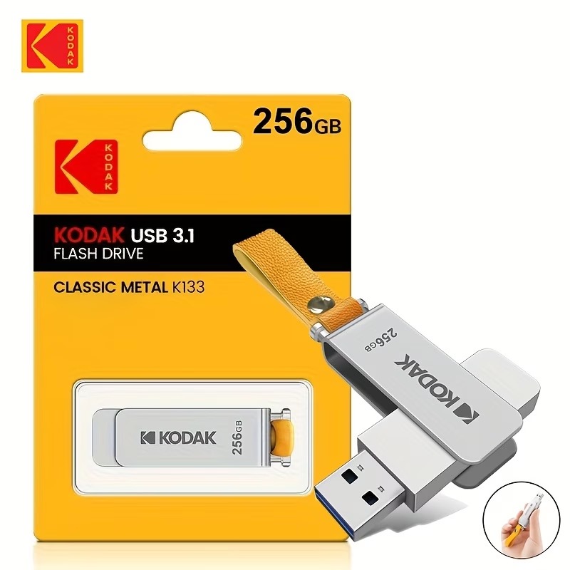 Металлический флеш-накопитель KODAK USB 3.1, 256 ГБ