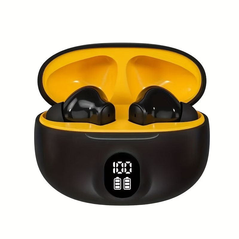 Бездротові TWS-навушники Bluetooth 5.3 з дисплеєм заряду, чорні