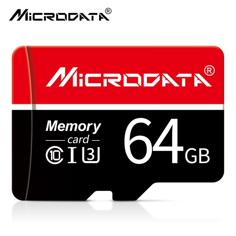 Карта памяти MICRODATA SD 64 ГБ, красно-чёрная