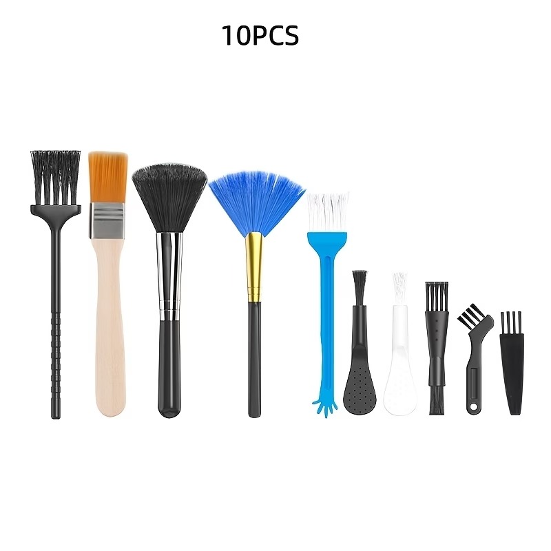 Nylon keyboard and electronics cleaning brush set, 10 pcs
