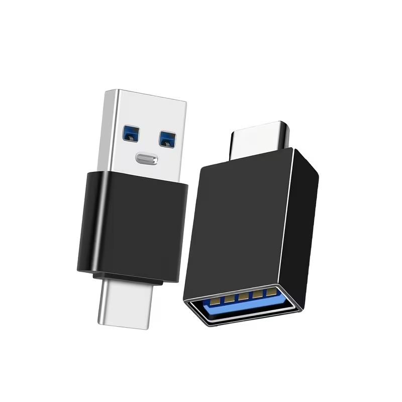 Набір USB-адаптерів: USB-A — USB-C та USB-C OTG — USB-A, чорний, 2 шт.