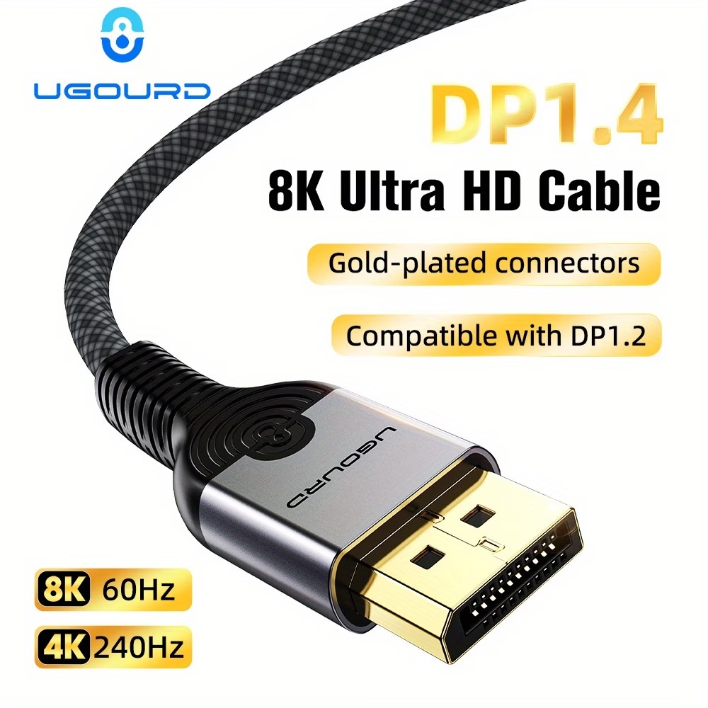 Кабель UGOURD DisplayPort 1.4, 1 м, в оплётке