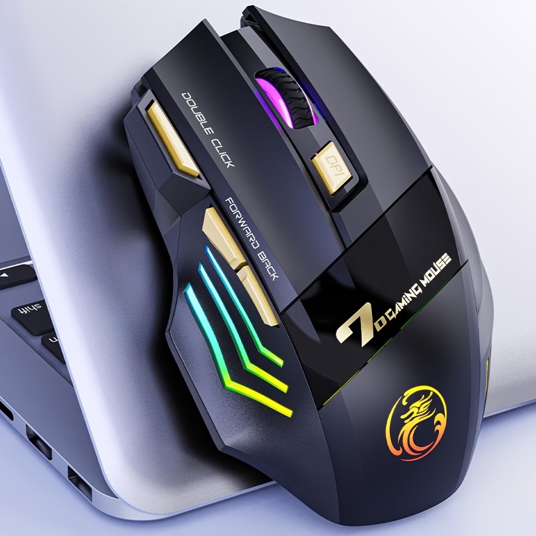 ELFO LARANJA GW-X7 wireless gaming mouse, 7 buttons, LED, black