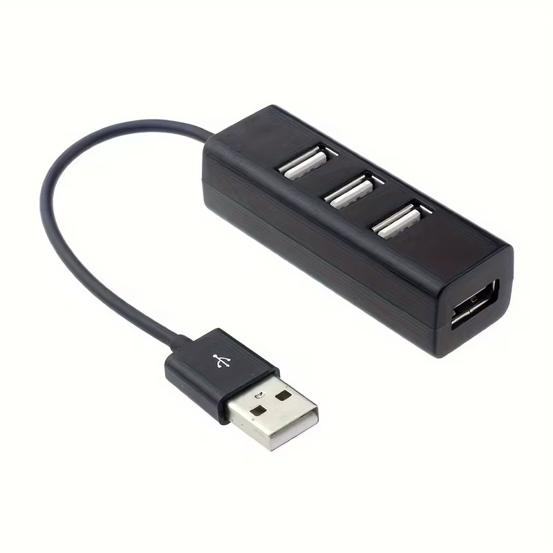 YXR TECHNOLOGY 4-port USB-A hub, black