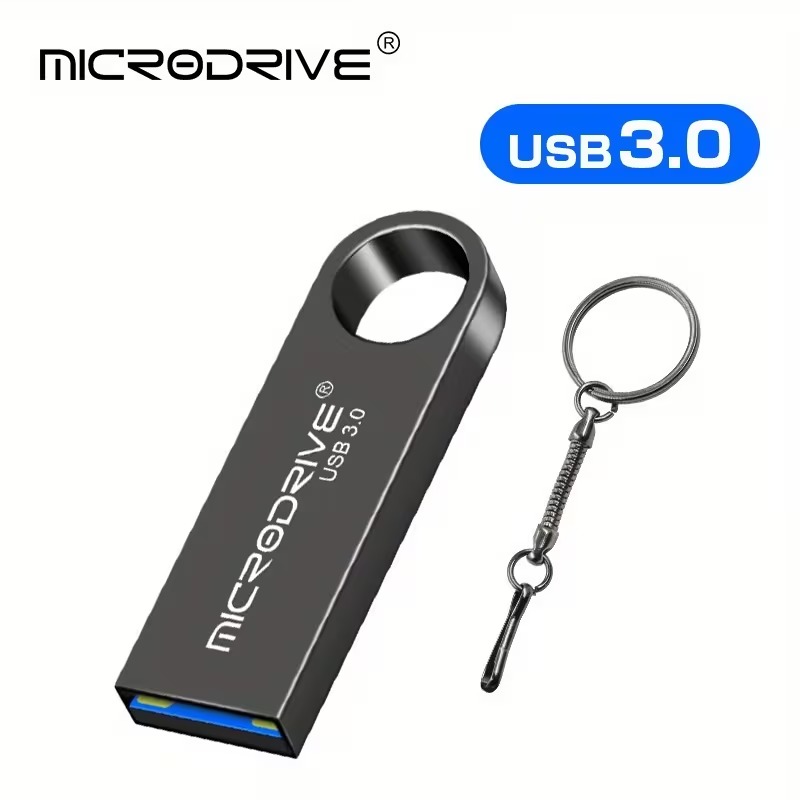 Металлический флеш-накопитель MICRODRIVE USB 3.0, 128 ГБ, чёрный
