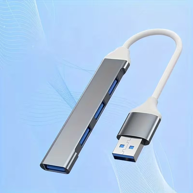 USB-A хаб на 4 порти, сірий