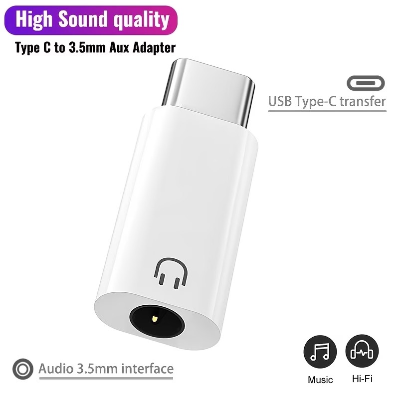 Аудіоадаптер USB-C — 3,5 мм із DAC, білий, 1 шт.