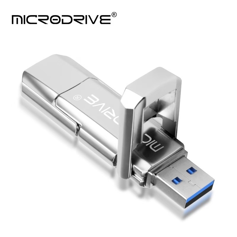 Металевий флеш-накопичувач MICRODRIVE Cool Run USB-A / USB-C 3.0, 128 ГБ